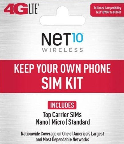 Net10 - Keep Your Own Phone Sim Card Kit - PrePaid Phone Zone