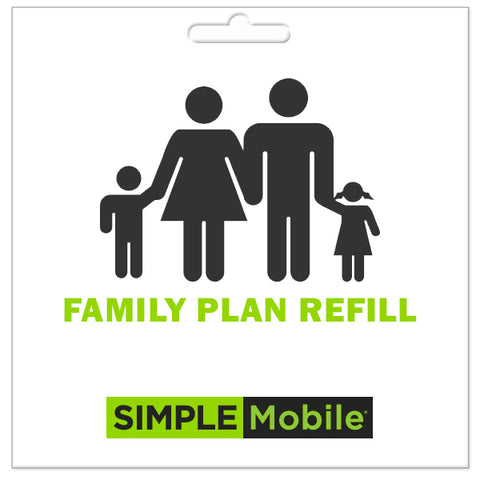 Simple Mobile Family Plan ReUp Refill - Instant Payment